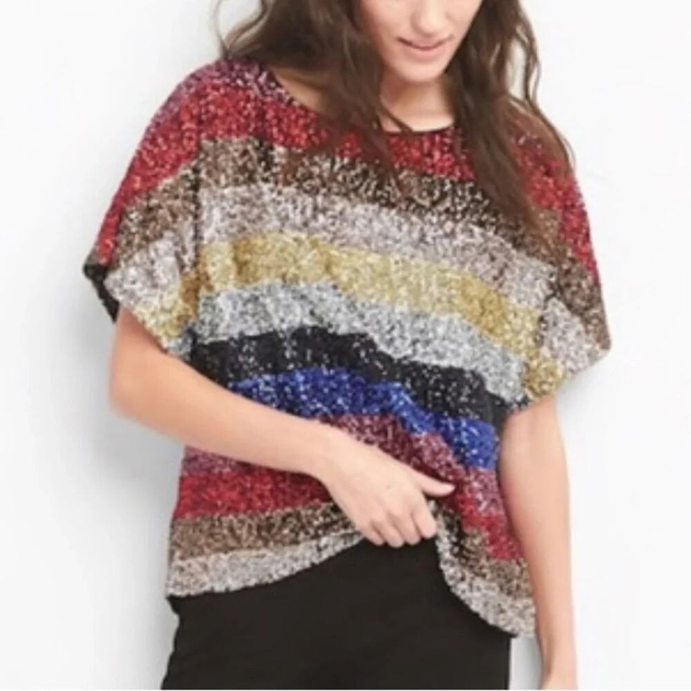 GAP sequin. dolman sleeve blouse - EUC - S/M